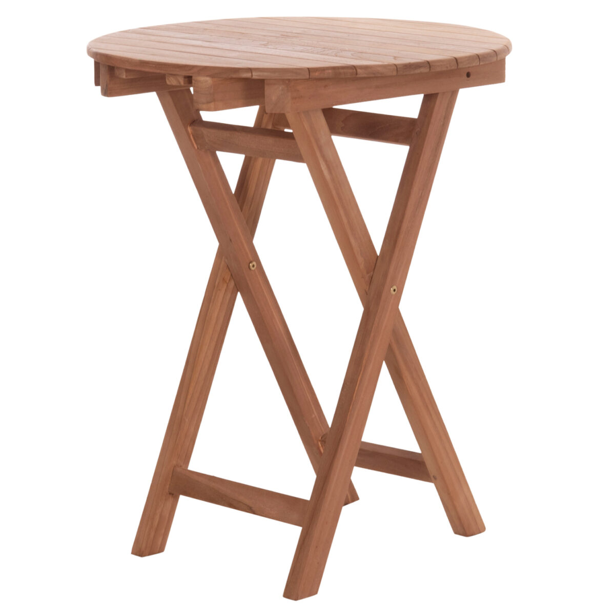 ΤΡΑΠΕΖΙ ΣΚΗΝΟΘΕΤΗ ΣΤΡΟΓΓΥΛΟ HEIDEL LH10.18120 ΞΥΛΟ TEAK--ΦΥΣΙΚΟ Φ60x75Υεκ. - Image 4