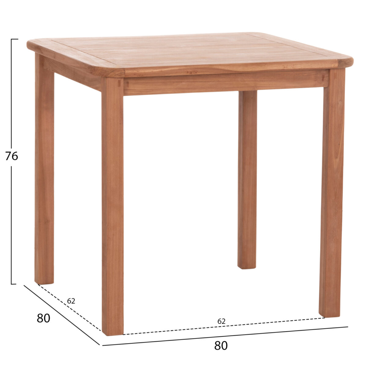 ΤΡΑΠΕΖΙ ΤΕΤΡΑΓΩΝΟ PRESSCOT LH10.18122 ΞΥΛΟ TEAK--ΦΥΣΙΚΟ 80x80x76Υεκ. - Image 2