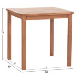 ΤΡΑΠΕΖΙ ΤΕΤΡΑΓΩΝΟ PRESSCOT LH10.18122 ΞΥΛΟ TEAK--ΦΥΣΙΚΟ 80x80x76Υεκ. - Image 2