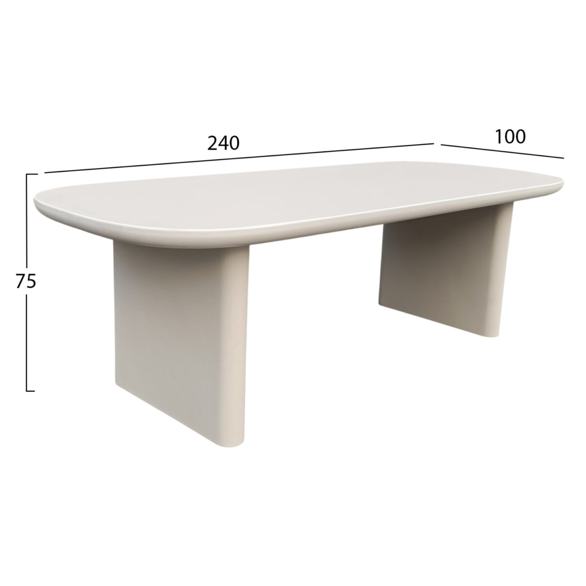 ΤΡΑΠΕΖΙ ΤΡΑΠΕΖΑΡΙΑΣ AZAMI LH10.6600.02 ΜΠΕΖ FIBER CEMENT 240x100x75Υεκ. - Image 2