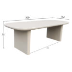 ΤΡΑΠΕΖΙ ΤΡΑΠΕΖΑΡΙΑΣ AZAMI LH10.6601.02 ΜΠΕΖ FIBER CEMENT 300x112x75Υεκ. - Image 2