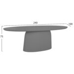 ΤΡΑΠΕΖΙ ΤΡΑΠΕΖΑΡΙΑΣ ΟΒΑΛ BRECCAN LH10.6577.01 ΓΚΡΙ FIBER CEMENT 240x100x75Υεκ. - Image 2