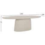 ΤΡΑΠΕΖΙ ΤΡΑΠΕΖΑΡΙΑΣ ΟΒΑΛ BRECCAN LH10.6577.02 ΜΠΕΖ FIBER CEMENT 240x100x75Υεκ. - Image 2