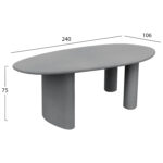 ΤΡΑΠΕΖΙ ΤΡΑΠΕΖΑΡΙΑΣ ΟΒΑΛ VOLPE LH10.6599.01 ΓΚΡΙ FIBER CEMENT 240x100x75Υεκ - Image 2
