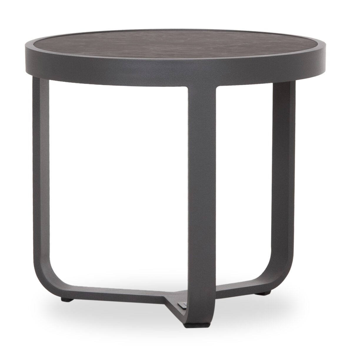 ΤΡΑΠΕΖΑΚΙ ΑΛΟΥΜΙΝΙΟΥ DEVIOUS SM6440.01 ΑΝΘΡΑΚΙ--ΓΚΡΙ SINTERED STONE TOP Φ45x41Υεκ. - Image 1