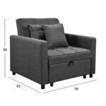 ΠΟΛΥΘΡΟΝΑ-ΚΡΕΒΑΤΙ MERO LH10.3306.01 ΓΚΡΙ ΥΦΑΣΜΑ 98x85x88Υεκ. - Image 2