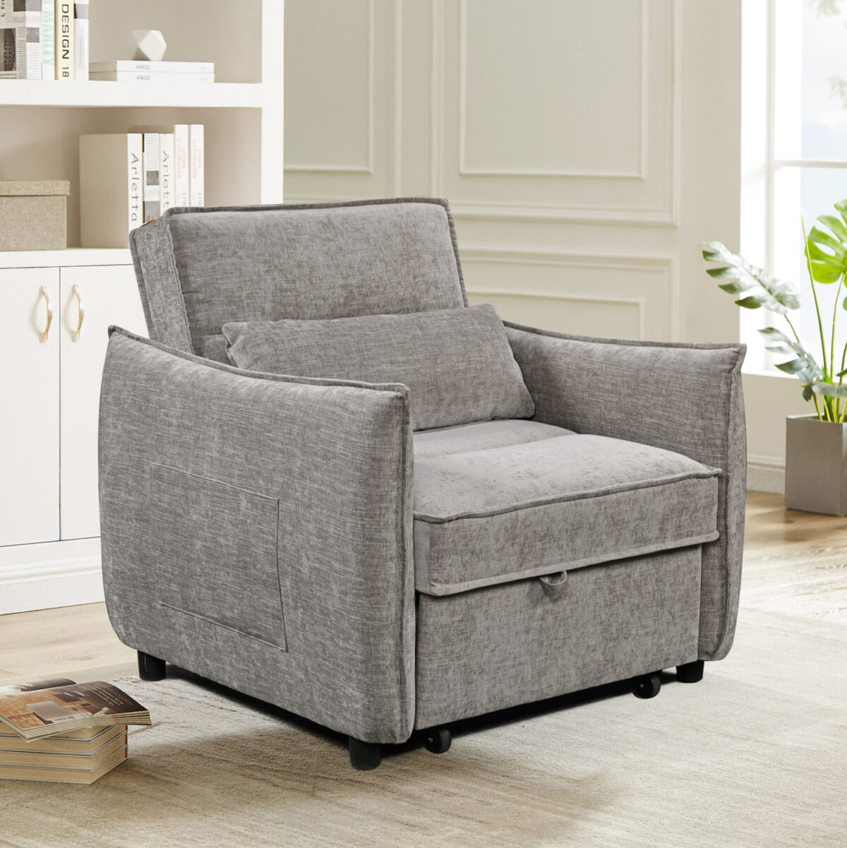 ΠΟΛΥΘΡΟΝΑ-ΚΡΕΒΑΤΙ ORYN LH10.3307.03 ΜΠΕΖ ΥΦΑΣΜΑ 89x85x84Υεκ. - Image 2