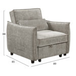 ΠΟΛΥΘΡΟΝΑ-ΚΡΕΒΑΤΙ ORYN LH10.3307.03 ΜΠΕΖ ΥΦΑΣΜΑ 89x85x84Υεκ. - Image 3