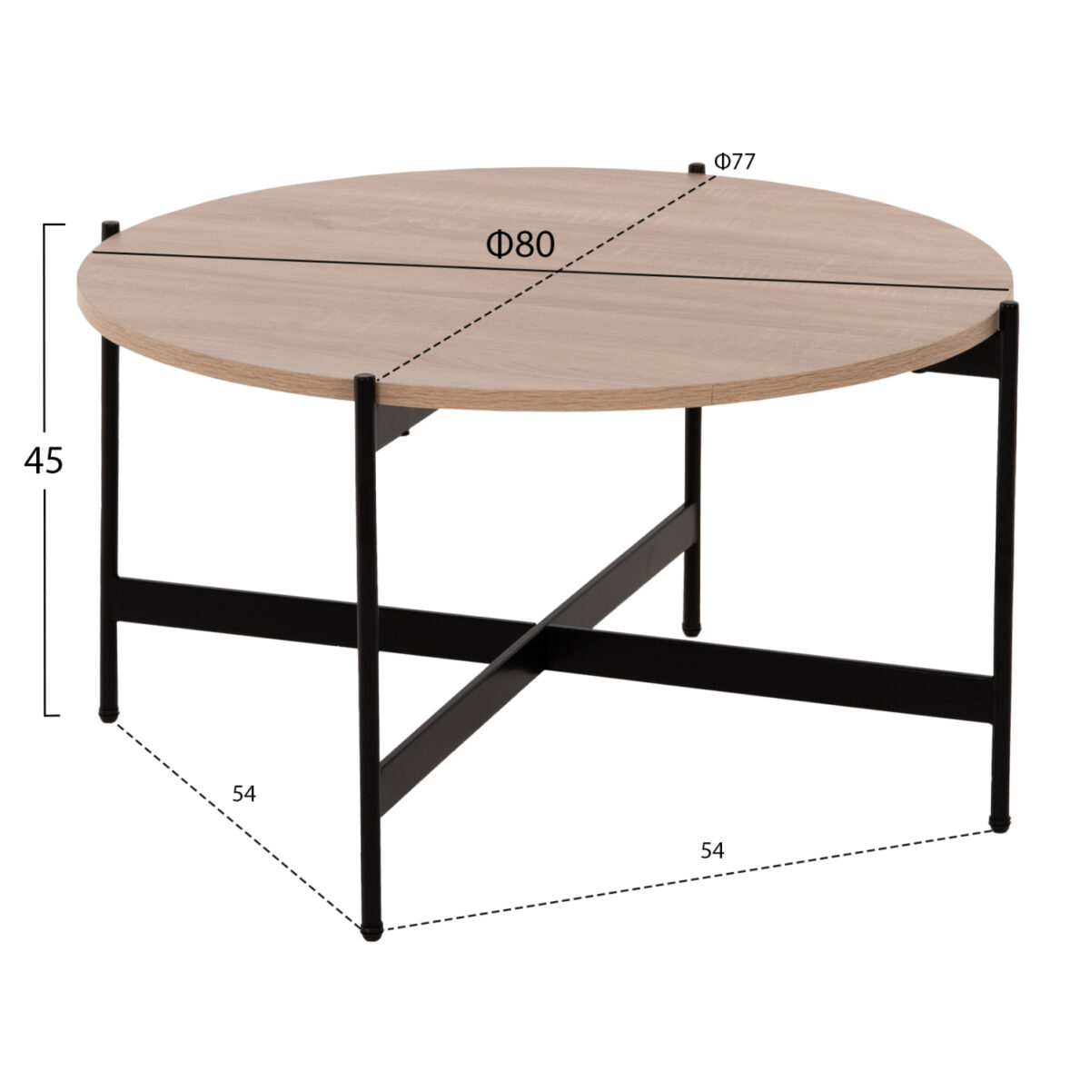 ΣΕΤ 2ΤΜΧ ΤΡΑΠΕΖΙΑ ΣΑΛΟΝΙΟΥ RONDA LH10.21089.02 MDF ΣΟΝΑΜΑ Φ80εκ & Φ50εκ - Image 2