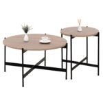 ΣΕΤ 2ΤΜΧ ΤΡΑΠΕΖΙΑ ΣΑΛΟΝΙΟΥ RONDA LH10.21089.02 MDF ΣΟΝΑΜΑ Φ80εκ & Φ50εκ