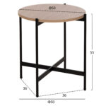 ΣΕΤ 2ΤΜΧ ΤΡΑΠΕΖΙΑ ΣΑΛΟΝΙΟΥ RONDA LH10.21089.02 MDF ΣΟΝΑΜΑ Φ80εκ & Φ50εκ - Image 3