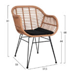 ΣΕΤ 7ΤΜΧ ALLEGRA WICKER ΜΕ ΤΡΑΠΕΖΙ 160X90X78Υ ΜΠΕΖ & ΜΑΥΡΟ ΧΡΩΜΑ LH10.10513 - Image 3