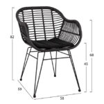 ΣΕΤ 7ΤΜΧ ALLEGRA WICKER ΜΕ ΤΡΑΠΕΖΙ 160X90X78Υ ΜΠΕΖ & ΜΑΥΡΟ ΧΡΩΜΑ LH10.10513 - Image 4