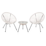 ΣΕΤ ΕΞΩΤΕΡΙΚΟΥ ΧΩΡΟΥ 3ΤΜΧ ACAPULCO LH10.11861.12 P.E.RATTAN ΛΕΥΚΟ-ΜΕΤΑΛΛΟ ΣΕ ΜΑΥΡΟ