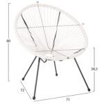 ΣΕΤ ΕΞΩΤΕΡΙΚΟΥ ΧΩΡΟΥ 3ΤΜΧ ACAPULCO LH10.11861.12 P.E.RATTAN ΛΕΥΚΟ-ΜΕΤΑΛΛΟ ΣΕ ΜΑΥΡΟ - Image 3