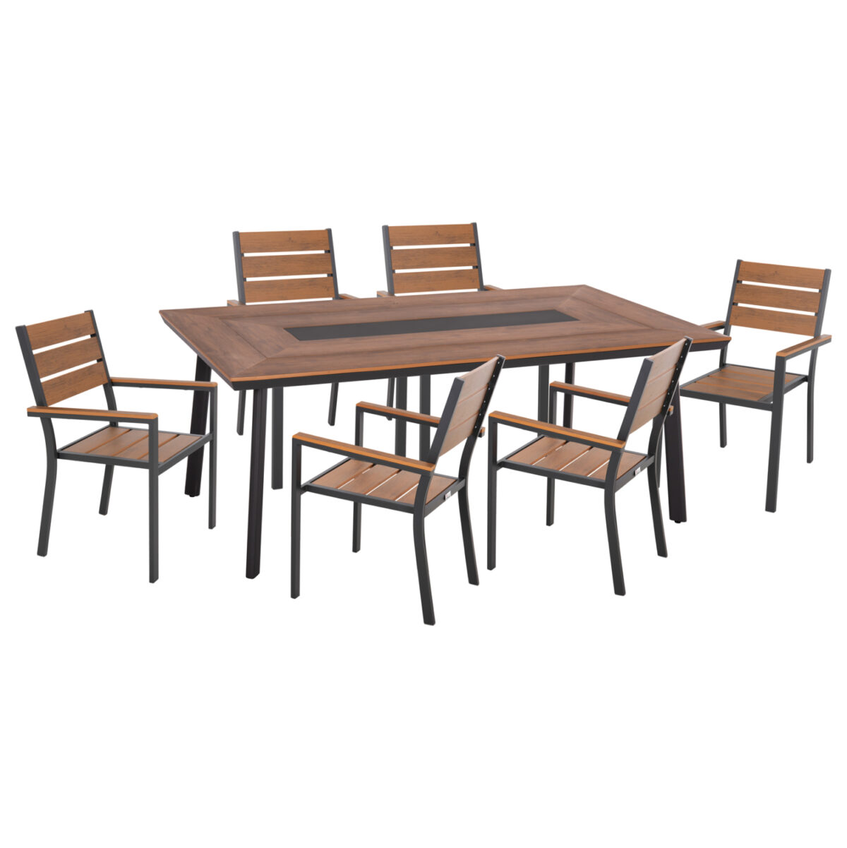 set-trapezarias-7tmch-fb910814-aloyminio ΣΕΤ ΤΡΑΠΕΖΑΡΙΑΣ 7ΤΜΧ SAGA LH10.10814 ΑΛΟΥΜΙΝΙΟ ΣΕ ΓΚΡΙ--POLYWOOD - Image 1