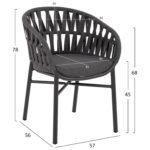 ΣΕΤ ΤΡΑΠΕΖΑΡΙΑΣ 7ΤΜΧ TABER LH10.10829.01 ΑΛΟΥΜΙΝΙΟ ΣΚΟΥΡΟ ΓΚΡΙ--POLYWOOD--P.E.ΣΧΟΙΝΙ - Image 3