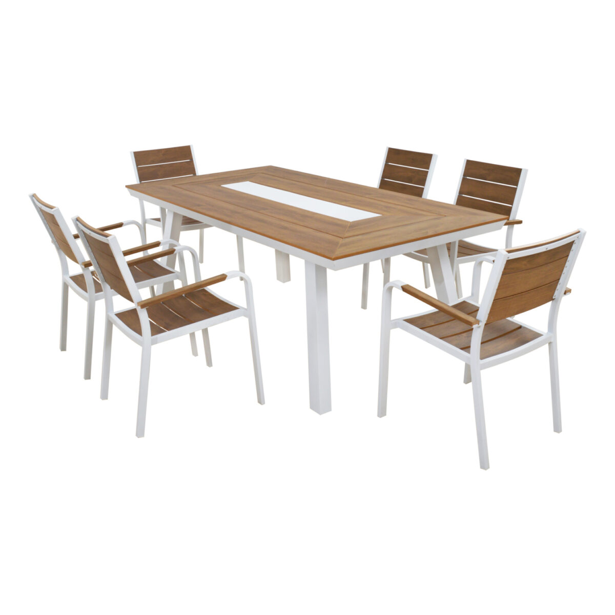 set-trapezarias-fb91073801-trapezi-6-pol ΣΕΤ ΤΡΑΠΕΖΑΡΙΑΣ TABER LH10.10738.01 ΤΡΑΠΕΖΙ & 6 ΠΟΛΥΘΡΟΝΕΣ-ΑΛΟΥΜΙΝΙΟ & POLYWOOD-ΛΕΥΚΟ - Image 1