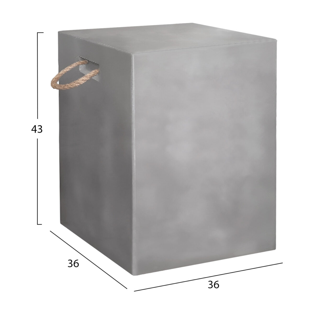 ΣΚΑΜΠΟ ΤΕΤΡΑΓΩΝΟ FIBER CEMENT ΜΕ ΧΕΡΟΥΛΙΑ ZAK LH10.6581.01 ΣΕ ΓΚΡΙ 36x36x45.5Υεκ - Image 2