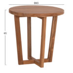 ΤΡΑΠΕΖΙ ΜΕΣΗΣ ΣΤΡΟΓΓΥΛΟ KOLIN LH10.6650 ΞΥΛΟ TEAK ΦΥΣΙΚΟ Φ65x65Υεκ. - Image 2
