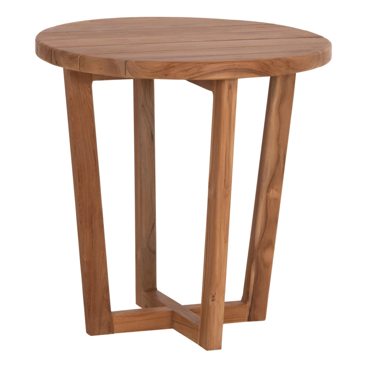 ΤΡΑΠΕΖΙ ΜΕΣΗΣ ΣΤΡΟΓΓΥΛΟ KOLIN LH10.6650 ΞΥΛΟ TEAK ΦΥΣΙΚΟ Φ65x65Υεκ. - Image 1