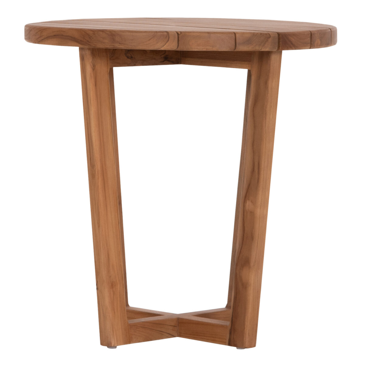 ΤΡΑΠΕΖΙ ΜΕΣΗΣ ΣΤΡΟΓΓΥΛΟ KOLIN LH10.6650 ΞΥΛΟ TEAK ΦΥΣΙΚΟ Φ65x65Υεκ. - Image 4