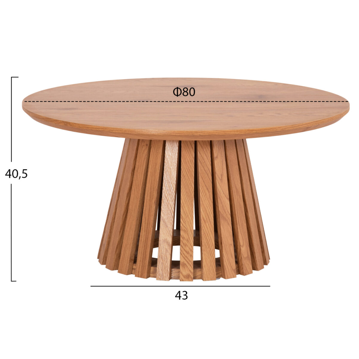 ΤΡΑΠΕΖΙ ΣΑΛΟΝΙΟΥ TALBERT LH10.18024 MDF ΣΕ ΑΝΟΙΧΤΟ ΦΥΣΙΚΟ ΞΥΛΟΥ Φ80x40,5Υεκ. - Image 2