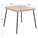 ΤΡΑΠΕΖΙ ΤΕΤΡΑΓΩΝΟ ALLEGRA LH10.5536.11 ΜΕΤΑΛ.ΜΑΥΡΟ-P.E. RATTAN ΦΥΣΙΚΟ 79,5x79,5x72,5Υεκ - Image 2