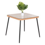 ΤΡΑΠΕΖΙ ΤΕΤΡΑΓΩΝΟ ALLEGRA LH10.5536.11 ΜΕΤΑΛ.ΜΑΥΡΟ-P.E. RATTAN ΦΥΣΙΚΟ 79,5x79,5x72,5Υεκ