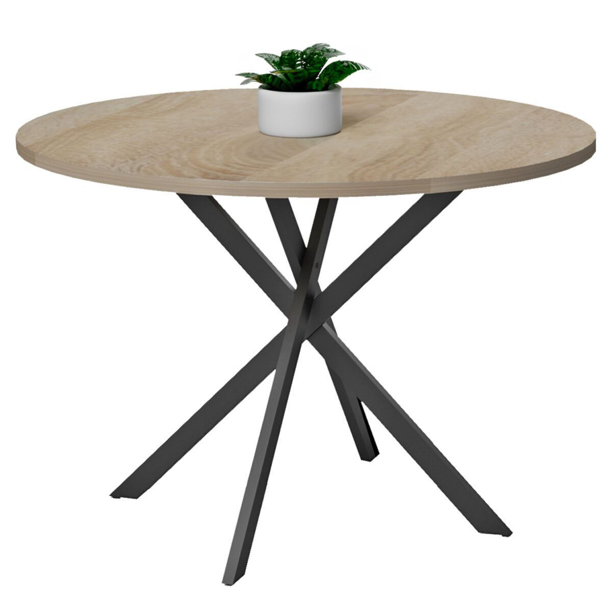 trapezi-trapezarias-fb91838501-melamini- ΤΡΑΠΕΖΙ ΤΡΑΠΕΖΑΡΙΑΣ ARIZA LH10.18385.01 ΜΕΛΑΜΙΝΗ SONAMA-ΜΑΥΡΑ ΜΕΤΑΛ.ΠΟΔΙΑ Φ120x75Υεκ - Image 1