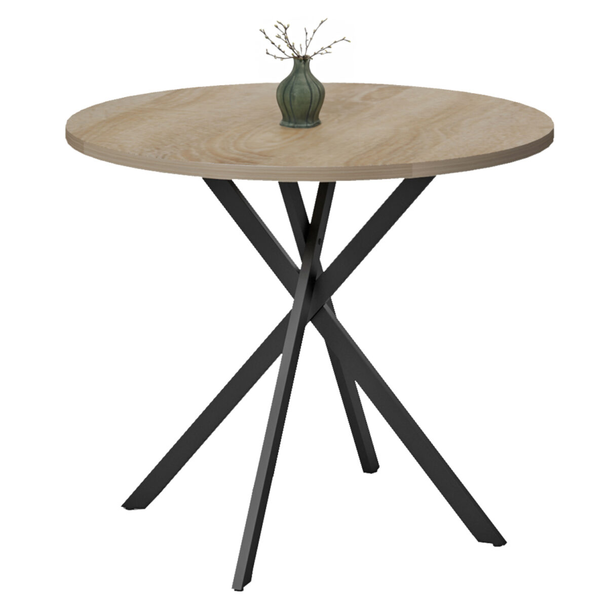 trapezi-trapezarias-fb91838601-melamini- ΤΡΑΠΕΖΙ ΤΡΑΠΕΖΑΡΙΑΣ ARIZA LH10.18386.01 ΜΕΛΑΜΙΝΗ SONAMA-ΜΑΥΡΑ ΜΕΤΑΛ.ΠΟΔΙΑ Φ90x75Υεκ - Image 1