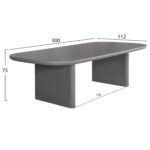 ΤΡΑΠΕΖΙ ΤΡΑΠΕΖΑΡΙΑΣ FIBER CEMENT AZAMI LH10.6601.01 ΓΚΡΙ 300x112x75Υεκ. - Image 2