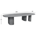ΤΡΑΠΕΖΙ ΤΡΑΠΕΖΑΡΙΑΣ FIBER CEMENT ΟΒΑΛ GLEN LH10.6598.01 ΓΚΡΙ 260x95x75Υεκ - Image 2