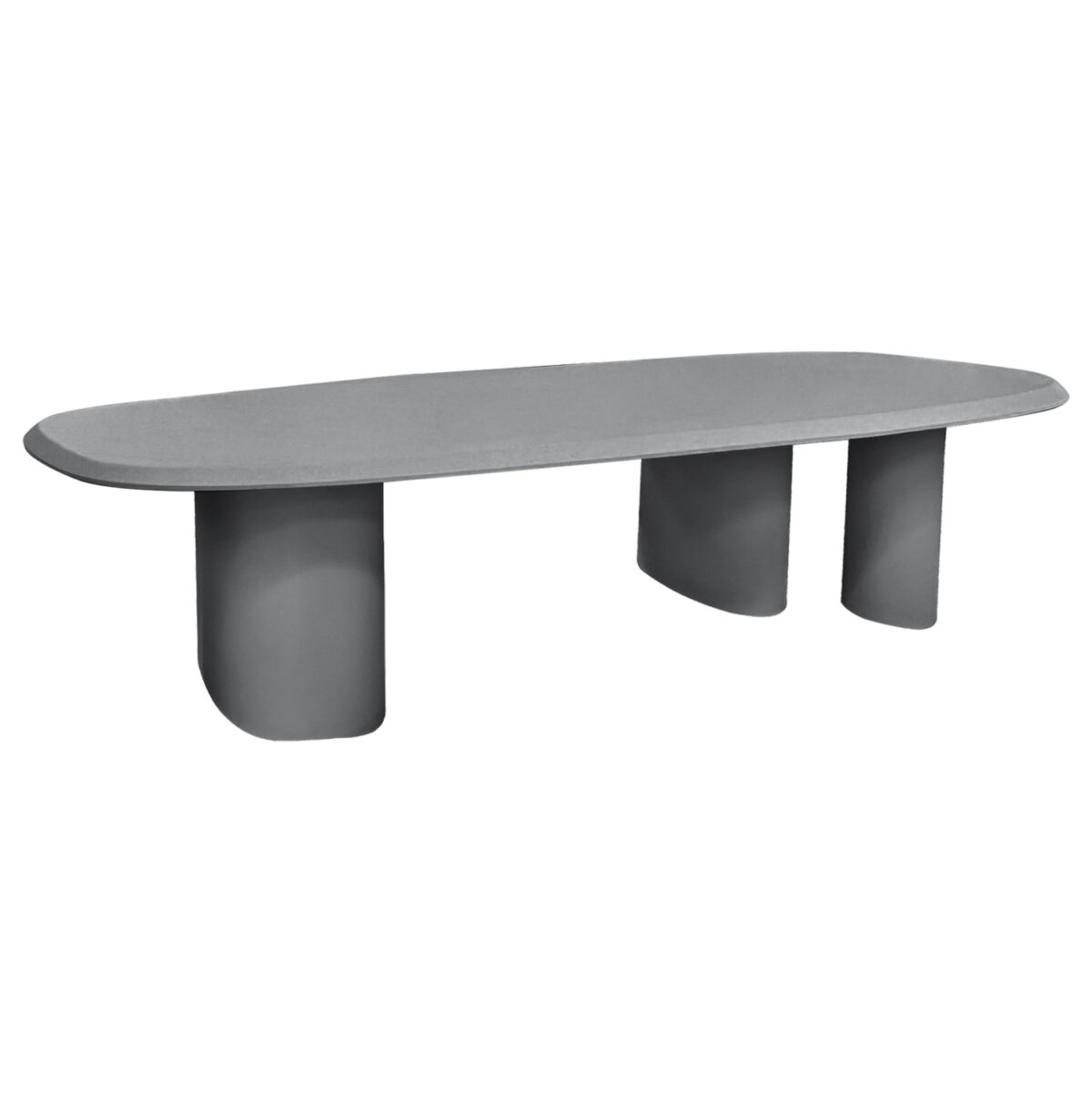 ΤΡΑΠΕΖΙ ΤΡΑΠΕΖΑΡΙΑΣ FIBER CEMENT ΟΒΑΛ GLEN LH10.6598.01 ΓΚΡΙ 260x95x75Υεκ - Image 1