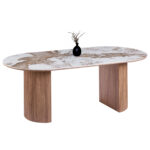 ΤΡΑΠΕΖΙ ΟΒΑΛ MARBLEX LH10.18428 ΚΕΡΑΜΙΚΟ TOP ΣΕ PANDORA--MDF ΠΟΔΙΑ 210x100x77Υεκ