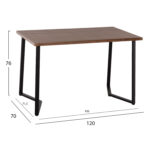 ΤΡΑΠΕΖΙ ΤΡΑΠΕΖΑΡΙΑΣ JAY LH10.9531 MDF ΚΑΡΥΔΙ-ΜΑΥΡA ΜΕΤΑΛΛΙΚΑ ΠΟΔΙΑ 120x70x76Υεκ. - Image 2