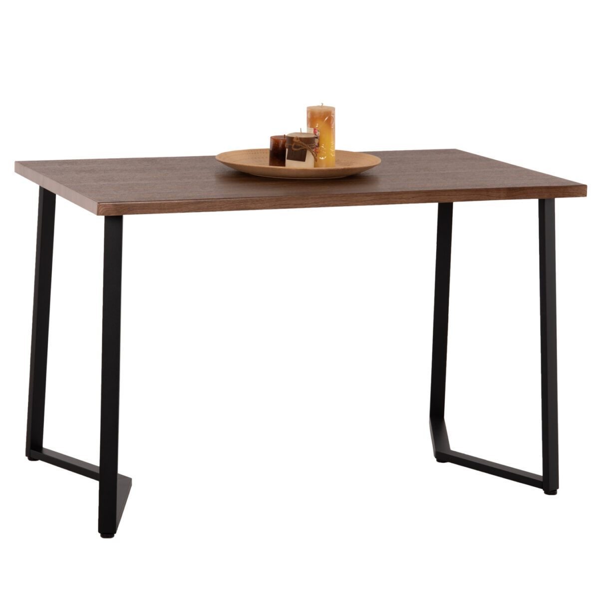 trapezi-trapezarias-fb99531-mdf-karydi-m ΤΡΑΠΕΖΙ ΤΡΑΠΕΖΑΡΙΑΣ JAY LH10.9531 MDF ΚΑΡΥΔΙ-ΜΑΥΡA ΜΕΤΑΛΛΙΚΑ ΠΟΔΙΑ 120x70x76Υεκ. - Image 1