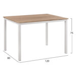 ΤΡΑΠΕΖΙ ΤΡΑΠΕΖΑΡΙΑΣ GOOSE LH10.9532.02 MDF SONAMA-ΛΕΥΚΟ ΜΕΤΑΛΛΟ 120X80Χ75Yεκ. - Image 2