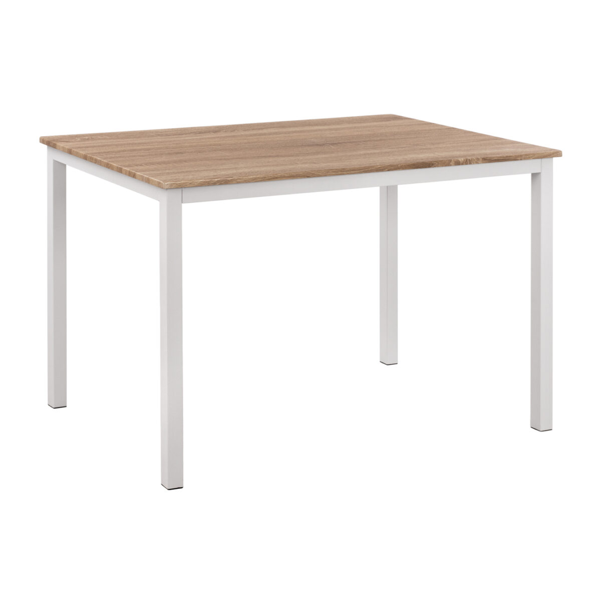 trapezi-trapezarias-fb9953202-mdf-sonama ΤΡΑΠΕΖΙ ΤΡΑΠΕΖΑΡΙΑΣ GOOSE LH10.9532.02 MDF SONAMA-ΛΕΥΚΟ ΜΕΤΑΛΛΟ 120X80Χ75Yεκ. - Image 1