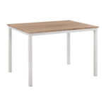 ΤΡΑΠΕΖΙ ΤΡΑΠΕΖΑΡΙΑΣ GOOSE LH10.9532.02 MDF SONAMA-ΛΕΥΚΟ ΜΕΤΑΛΛΟ 120X80Χ75Yεκ.