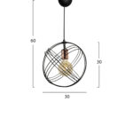 ΦΩΤΙΣΤΙΚΟ ΟΡΟΦΗΣ ΜΕΤΑΛΛΙΚΟ ΜΑΥΡΟ LH10.7505.01 30x60 εκ. - Image 2