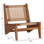 ΚΑΡΕΚΛΑ LOUNGE LUKILLA LH10.9913 ΞΥΛΟ TEAK ΣΕ ΦΥΣΙΚΟ--ΣΥΝΘ.ΣΧΟΙΝΙ ΜΠΕΖ 55,5x74x65Υεκ. - Image 2