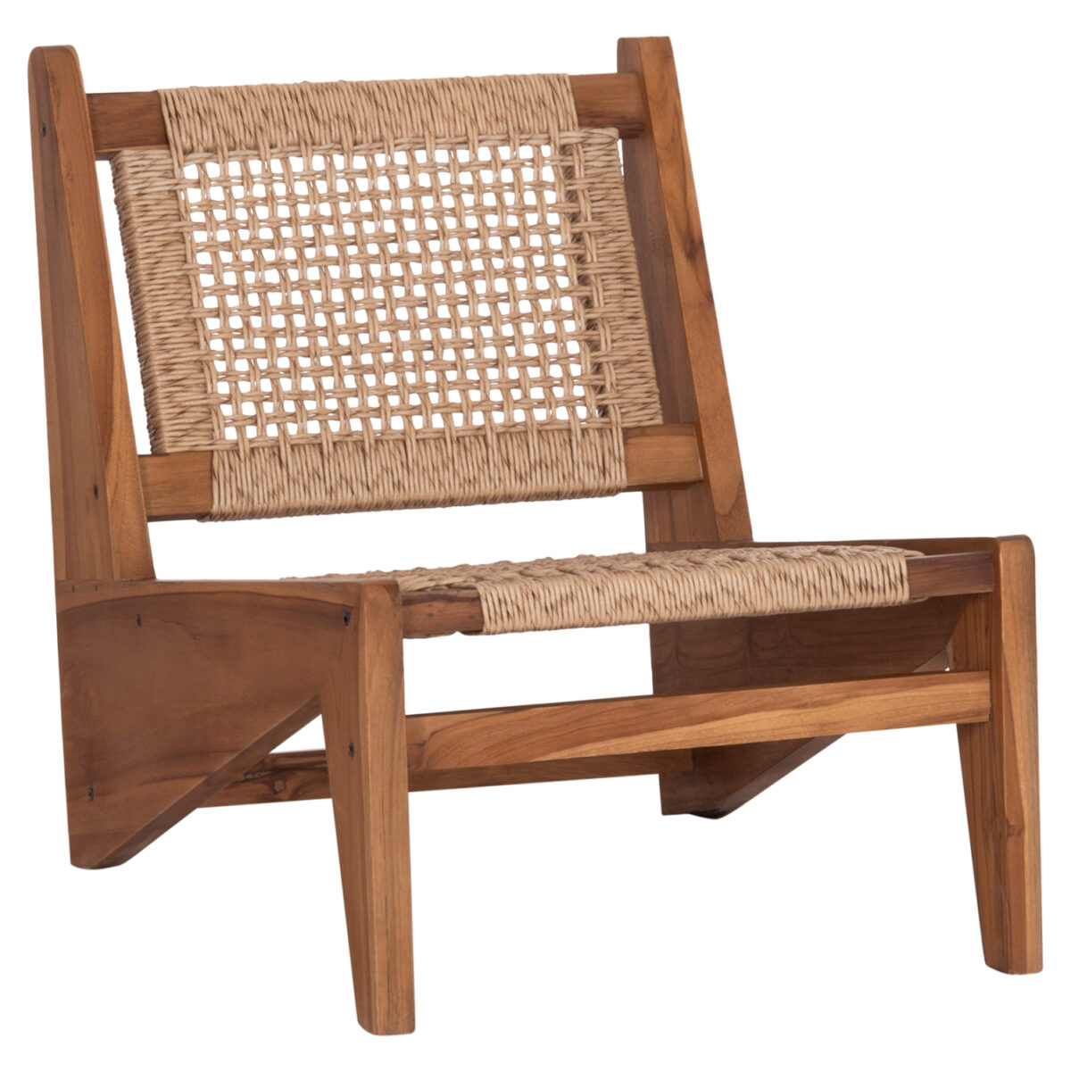 ΚΑΡΕΚΛΑ LOUNGE LUKILLA LH10.9913 ΞΥΛΟ TEAK ΣΕ ΦΥΣΙΚΟ--ΣΥΝΘ.ΣΧΟΙΝΙ ΜΠΕΖ 55,5x74x65Υεκ. - Image 1