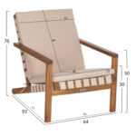 LOUNGE ΣΕΤ ΕΞ.ΧΩΡΟΥ 3ΤΜΧ DAME LH10.10982 ΞΥΛΟ ΑΚΑΚΙΑΣ--ΣΧΟΙΝΙ STRAP & ΜΑΞΙΛΑΡΙΑ ΣΕ ΜΠΕΖ - Image 3