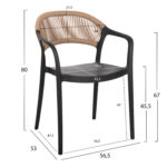 ΠΟΛΥΘΡΟΝΑ ΠΟΛΥΠΡΟΠΥΛΕΝΙΟΥ EVA LH10.6155.02 ΜΑΥΡΗ ΜΕ ΜΠΕΖ ΣΧΟΙΝΙ 56,5x53x80Υεκ. - Image 2