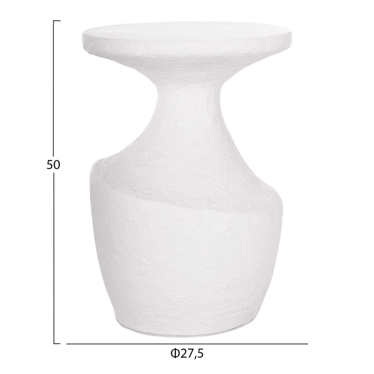 ΣΕΤ ΒΟΗΘΗΤΙΚΑ ΤΡΑΠΕΖΙΑ REBON 2ΤΜΧ LH10.21137.02 FIBER CEMENT ΣΕ ΛΕΥΚΟ--Φ40εκ & Φ27,5εκ - Image 3