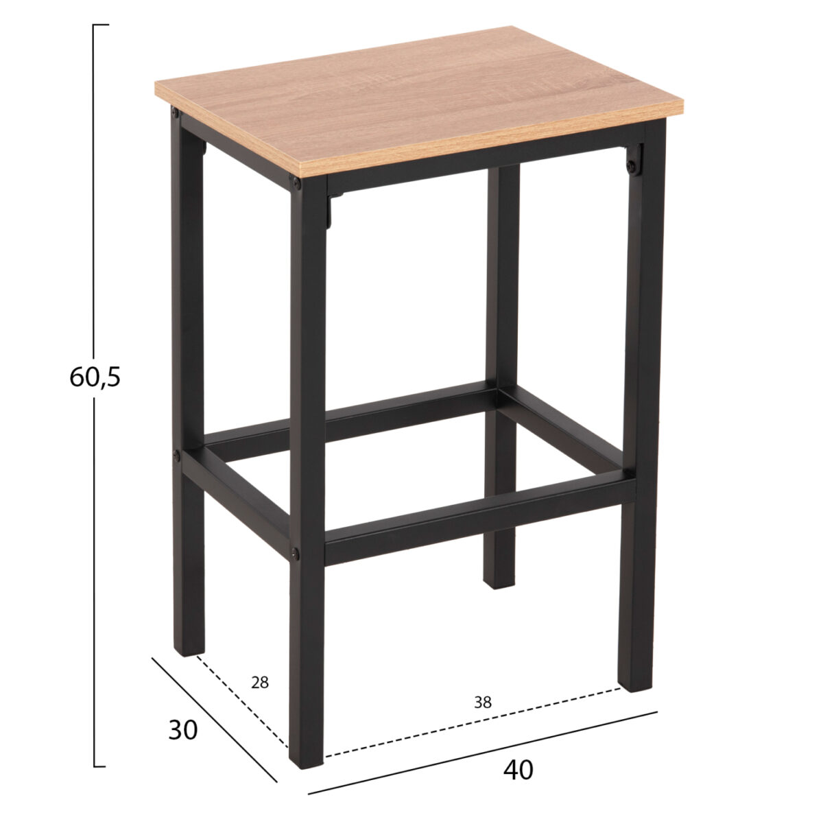ΣΕΤ ΤΡΑΠΕΖΑΡΙΑ ΜΠΑΡ 5ΤΜΧ BOXY LH10.9882.01 ΜΑΥΡΟ ΜΕΤΑΛΛΟ-ΜΕΛΑΜΙΝΗ ΣΕ SONAMA - Image 2
