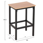 ΣΕΤ ΤΡΑΠΕΖΑΡΙΑ ΜΠΑΡ 5ΤΜΧ BOXY LH10.9882.01 ΜΑΥΡΟ ΜΕΤΑΛΛΟ-ΜΕΛΑΜΙΝΗ ΣΕ SONAMA - Image 2