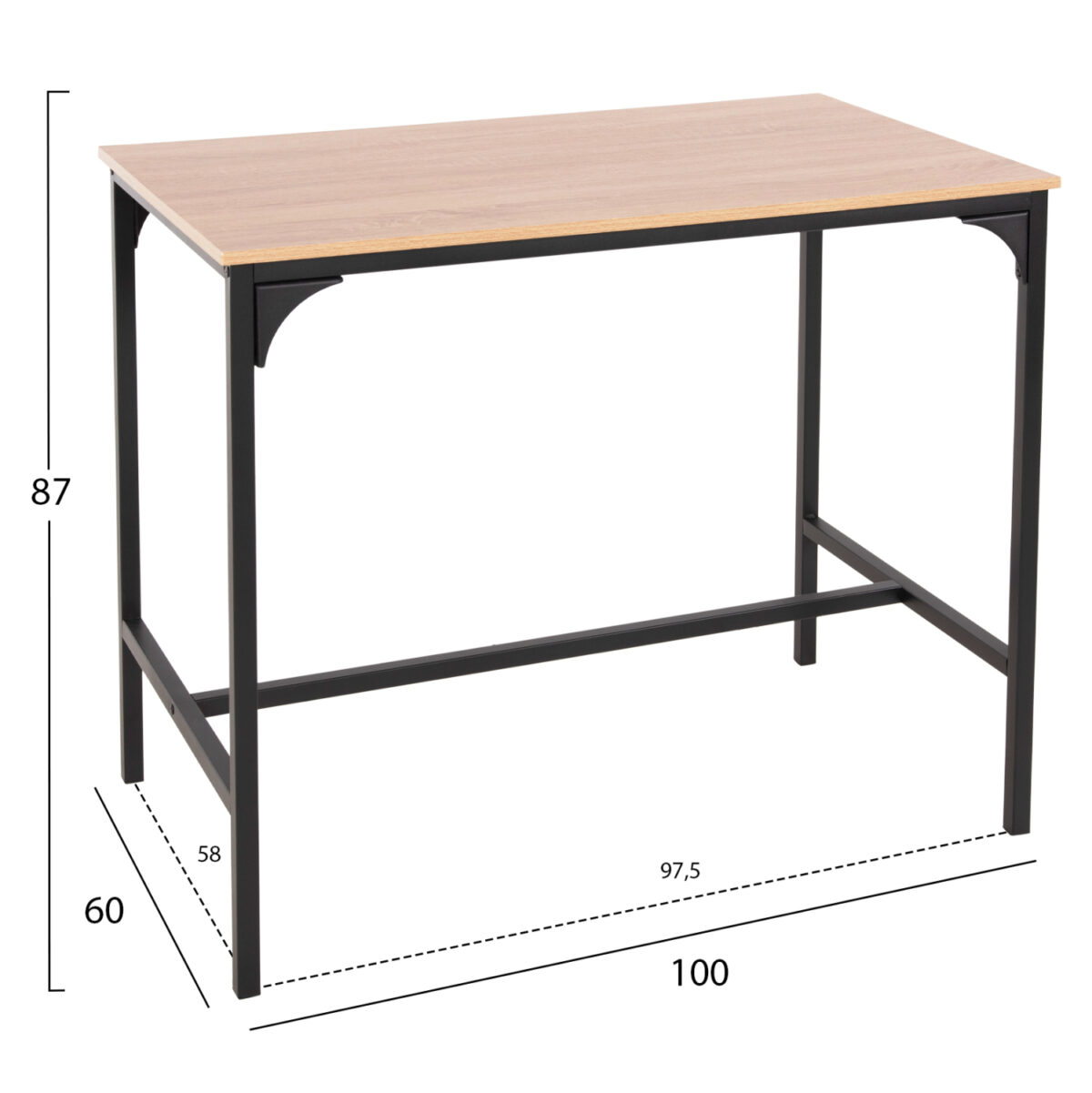 ΣΕΤ ΤΡΑΠΕΖΑΡΙΑ ΜΠΑΡ 5ΤΜΧ BOXY LH10.9882.01 ΜΑΥΡΟ ΜΕΤΑΛΛΟ-ΜΕΛΑΜΙΝΗ ΣΕ SONAMA - Image 3