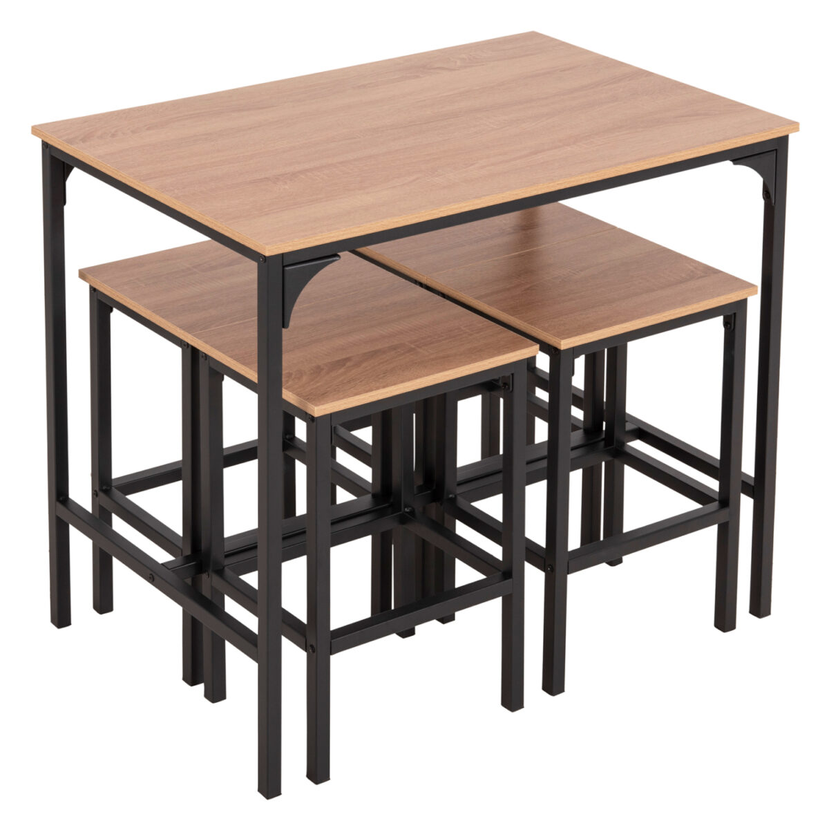 ΣΕΤ ΤΡΑΠΕΖΑΡΙΑ ΜΠΑΡ 5ΤΜΧ BOXY LH10.9882.01 ΜΑΥΡΟ ΜΕΤΑΛΛΟ-ΜΕΛΑΜΙΝΗ ΣΕ SONAMA - Image 4